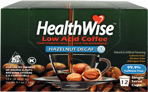 Hazelnut Low Acid Keurig K-Cups - Decaf - HealthWise Coffee